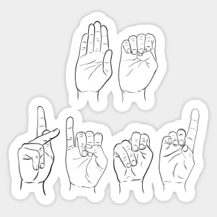 Be Kind Deaf ASL hand sign letters Sticker